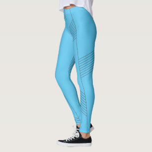 Blått, enkelt, elegant, abstrakt mönster leggings