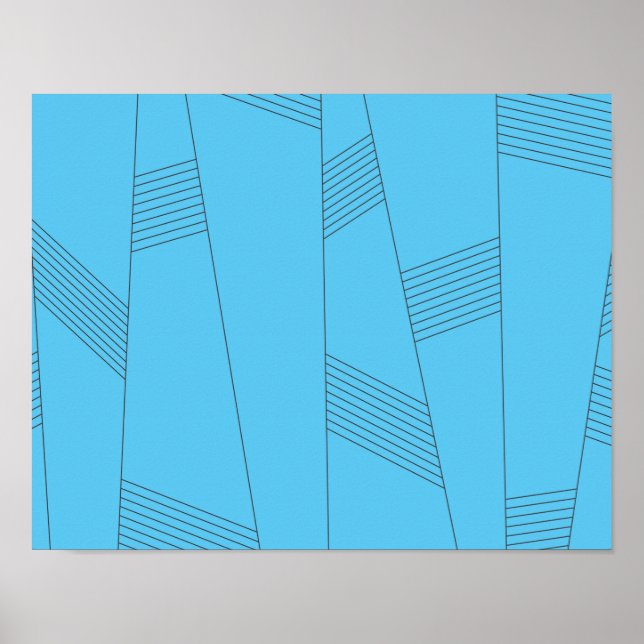 Blått, enkelt, elegant, abstrakt mönster poster (Framsidan)