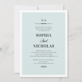 Blått enkelt repetitionsbord. Elegant klassisk Inbjudningar