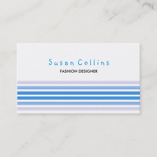 Blått enkelt Royal i rengjordt Mode-format Visitkort (Framsida)