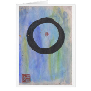 Blått Enso (zenen cirklar), av det tomma kortet Hälsningskort