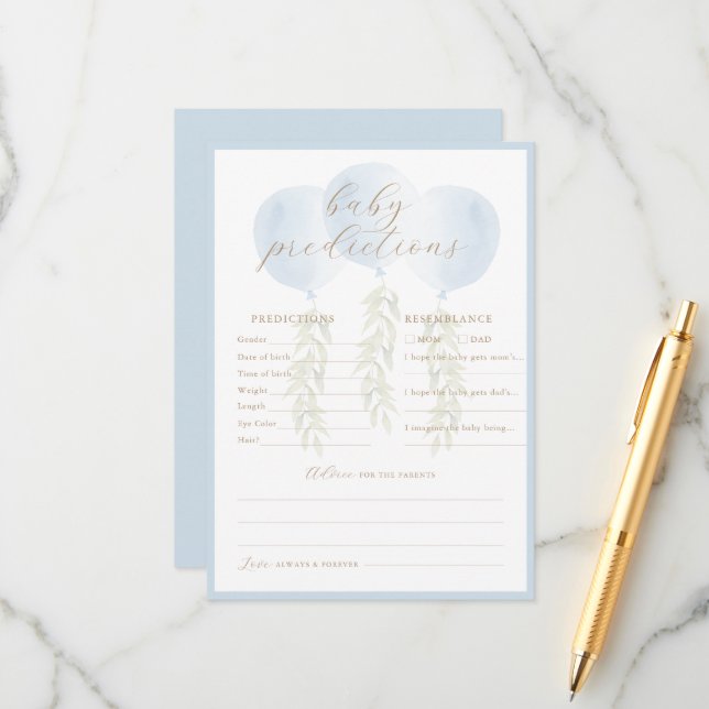 Blått Eucalyptus Baby-spelkort för förutsägelser Rådkort (Fram/Back In Situ)