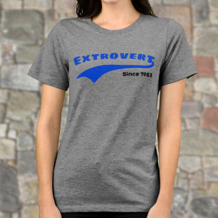 Blått extroverttypografi svosh Anpassningsbar datu T Shirt