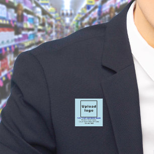 Blått fack i Business Brand Light Square Namn bric Namnbricka