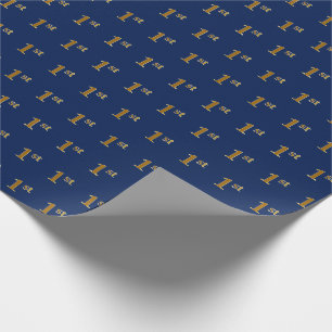 Blått, falskt guld 1:a (första) händelsepresentpap presentpapper