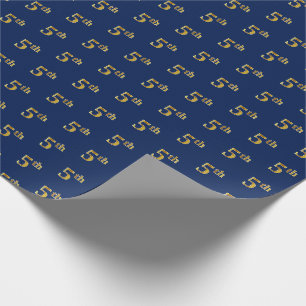 Blått, falskt guld 5:e (femte) presentpapper