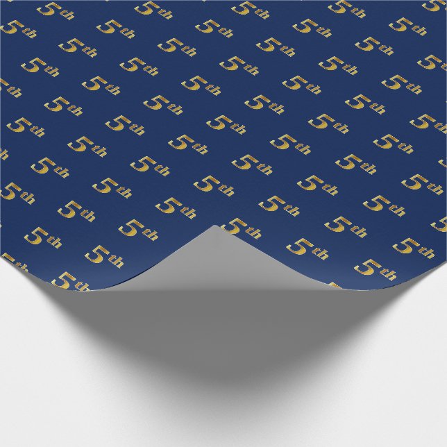 Blått, falskt guld 5:e (femte) presentpapper (Hörn)