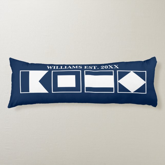 Blått familjefält i flaggor vid sjön Nautical namn Kroppskudde (Framsidan)