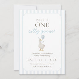 Blått Fånig börjar på födelsedag Inbjudningar