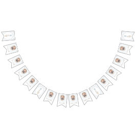 Blått Fånig går 12 månaders fotobanderoll Vimplar