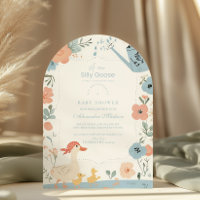 Blått Fånig Gåse Baby Shower