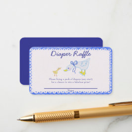 Blått Fånig Gåse Baby Shower Raffle Tilläggskort