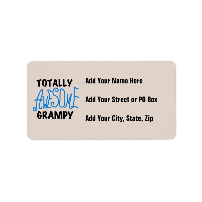 Blått Fantastisk Grampy-skjortor och -gåvor Adressetikett (Framsidan)