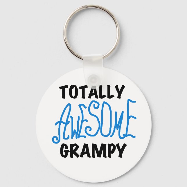 Blått Fantastisk Grampy-skjortor och -gåvor Nyckelring (Framsida)