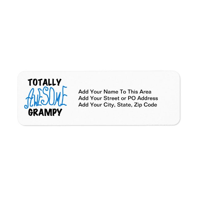 Blått Fantastisk Grampy-skjortor och -gåvor Returadress Etikett (Framsidan)