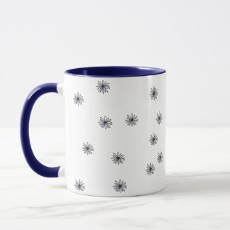 Blått färg-kaffe, mönster mugg