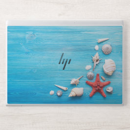 Blått färg liggande havsvy HP laptopskin