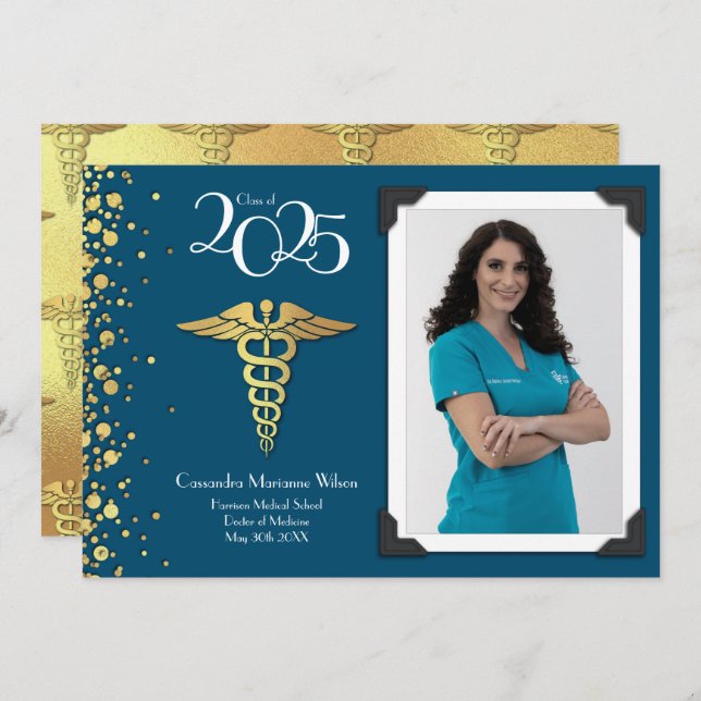 Blått fartyg i Studenten i doktor Inbjudningar (Fram/baksida)