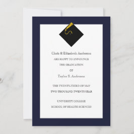 Blått fartyg i studenten inbjudningar