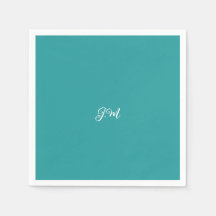 Blått fast färg-trendig, pastel initialer namn