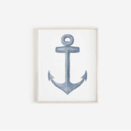 Blått fästpunkt för vattenfärg poster