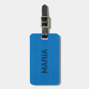 Blått Faux-läder, Monogram Bagagebricka