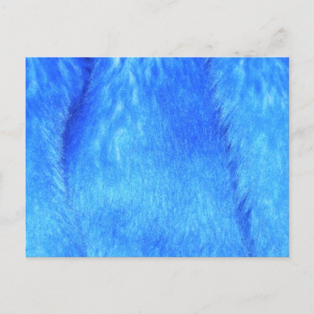 Blått Faux Päls-vykort Vykort (Framsida)