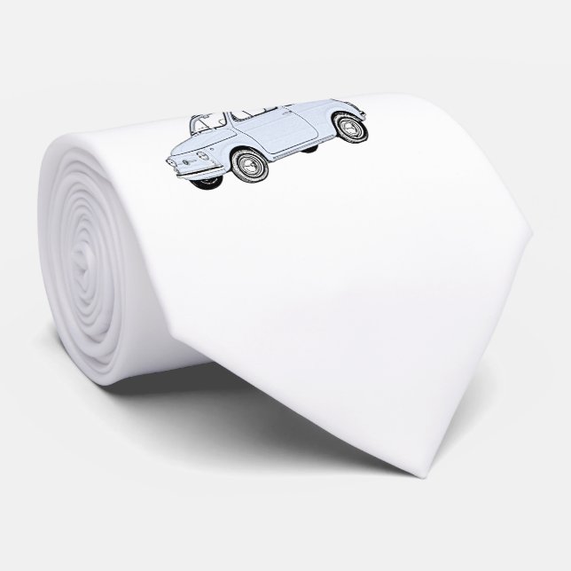 Blått Fiat 500 Topolino ritar stilteckningen Slips (Rullad)