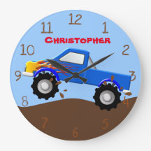 Blått flammar den gigantiska lastbilen