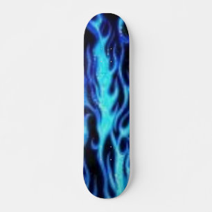 blått flammar old school skateboard bräda 18 cm