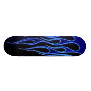 blått flammar skateboard bräda 20 cm
