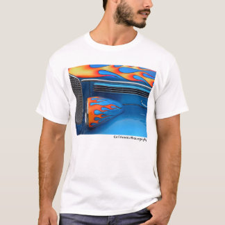 Blått flammar t shirt
