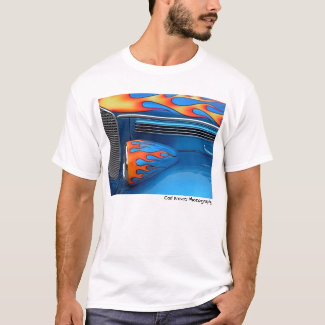 Blått flammar t shirt (Framsida)