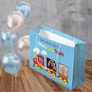 Blått födelsedag i leksak Tåg Småbarn