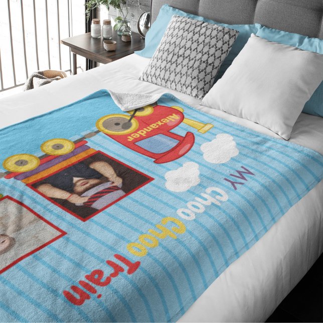 Blått födelsedag i leksak Tåg Småbarn Fleecefilt (Skapare uppladdad)