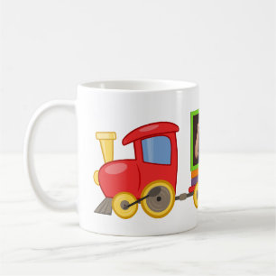 Blått födelsedag i leksak Tåg Småbarn Kaffemugg