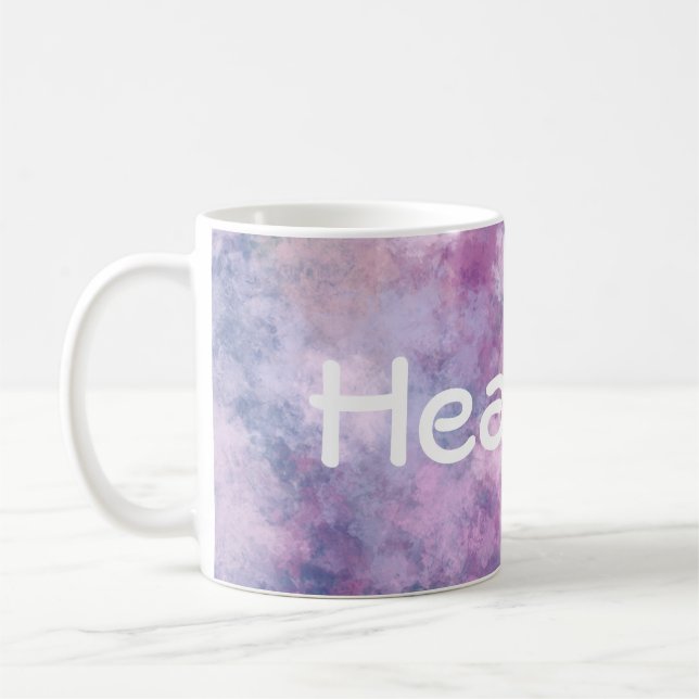 Blått för anpassningsbarnamnabstrakt, lila, rosa kaffemugg (Vänster)