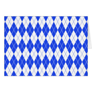 Blått för Argyle mönster 1 Hälsningskort