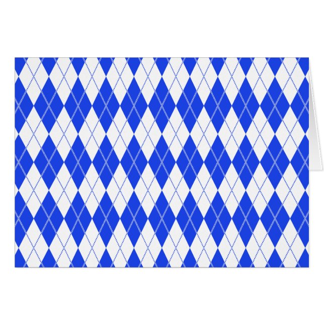 Blått för Argyle mönster 1 Hälsningskort (Framsidan Horizontal)