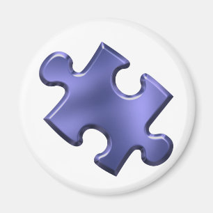 Blått för Autismpusselbiet Magnet