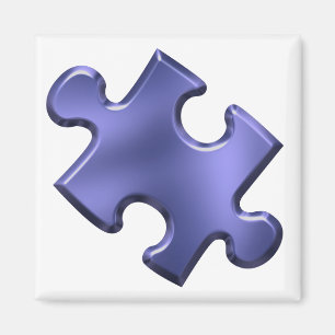 Blått för Autismpusselbiet Magnet