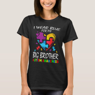 Blått för Big Brother Autism Awareness Heart Kids T Shirt