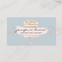  blått för Blommigten glitter Visitkort