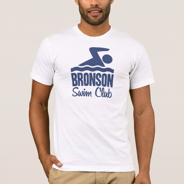 Blått för Bronson simmaklubb Tee Shirt (Framsida)