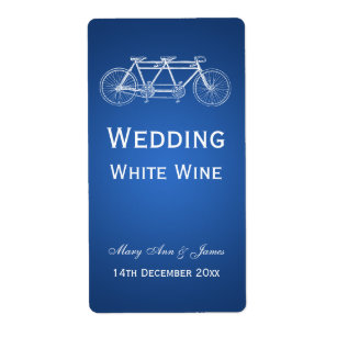 Blått för cykel för elegant bröllopvinetikett fraktsedel