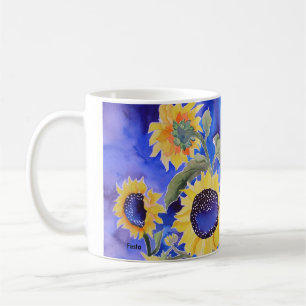 Blått för dig solrosor kaffemugg