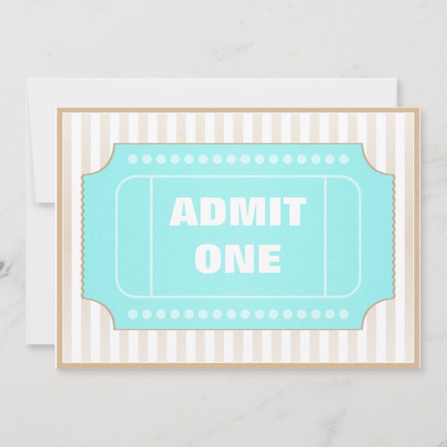 Blått för filmpartybrunt inbjudningar (Framsida)