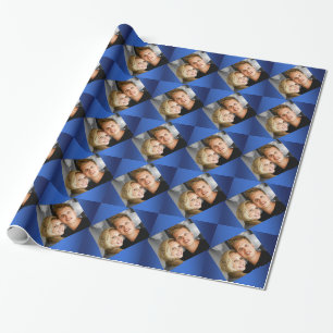Blått för foto för par för personligfotofamilj presentpapper