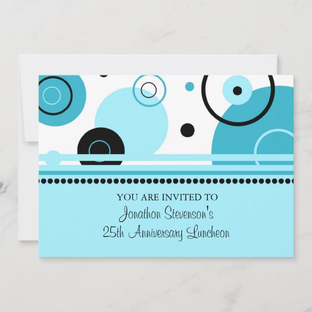 Blått för inbjudningar för anställdårsdagLuncheon (Framsida)