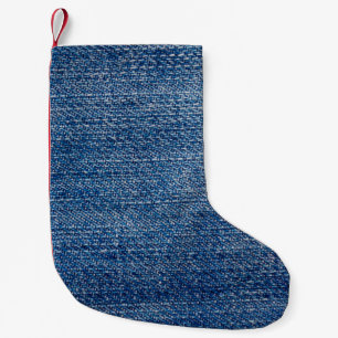Blått för Jeans-väv Liten Julstrumpa